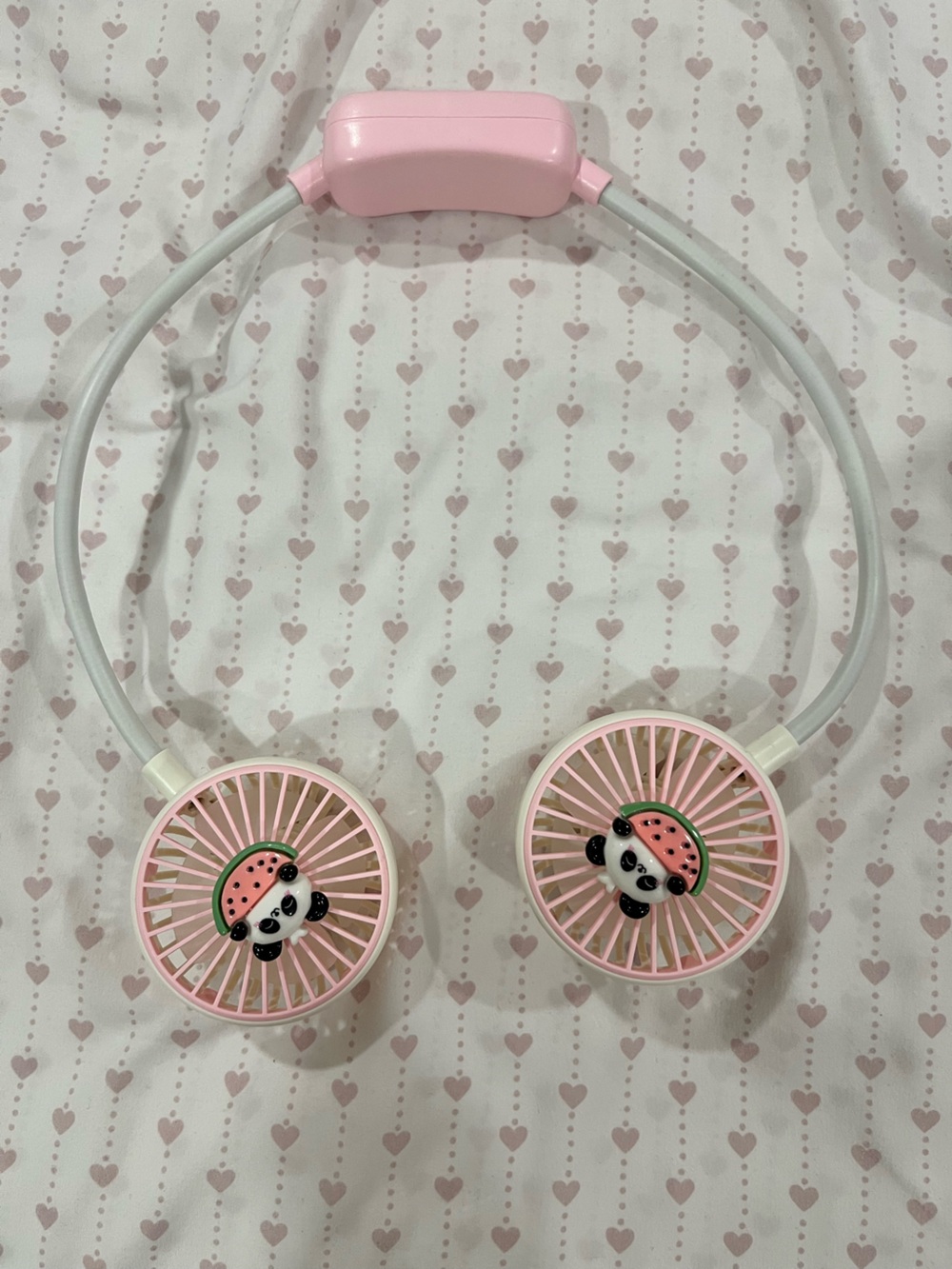 Pink Panda Watermelon Neck Fan for Kids